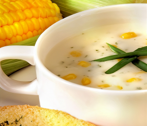 Фотография рецепта Холодный суп из кукурузы с яйцами