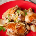 Фотография рецепта Запеченная курица с лимонами и белым вином автор Полина Юрышева