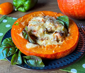 Фотография рецепта Горшочки из тыквы с курицей