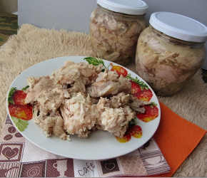 Фотография рецепта Домашняя тушенка из курицы