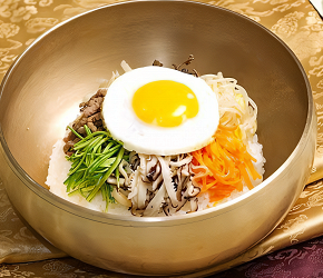 Фотография рецепта Рисовый микс с мясом «Пибимпап» (비빔밥)