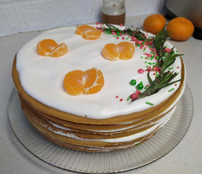 Фотография рецепта Медовик в стиле naked cake