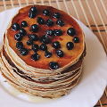 Фотография рецепта Панкейк с медом и черникой автор Егор Дмитричук