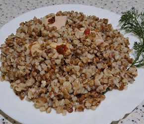 Фотография рецепта Каша гречневая с куриным филе