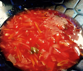 Фотография рецепта Овощной суп с курицей и курином филе