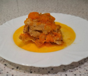 Фотография рецепта Курица, тушенная с морковью и тыквой