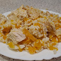 Фотография рецепта Филе куриной грудки с рисом и тыквой, запеченное в духовке автор Изабелла Грачева