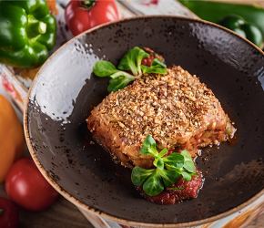 Фотография рецепта Хрустящая лазанья с овощами и корочкой из фундука