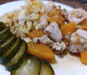 Фотография рецепта Куриное рагу с тыквой