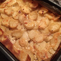 Фотография рецепта Запеченный картофель в сливках и чесноке (Gratin dauphinoise) автор Елена Гнедовская