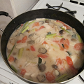 Фотография рецепта Тайский суп том-кха с кокосовым молоком и морепродуктами автор Снежана