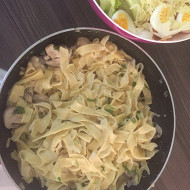 Феттучини с белыми грибами