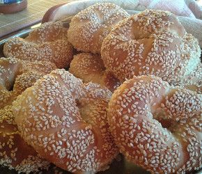 Фотография рецепта Симит (Турецкий бублик с кунжутной обсыпкой)