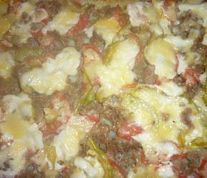 Фотография рецепта Овощная слоеная запеканка с мясом и сыром