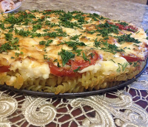 Фотография рецепта Макароны, запеченные с помидорами, под сыром