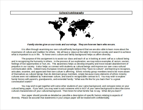 Cultural autobiography essay