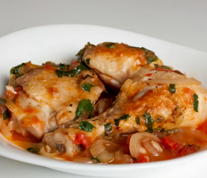 Фотография рецепта Курица, тушеная с овощами