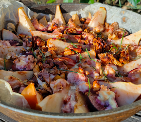 Фотография рецепта Фрукты с сыром и орехами