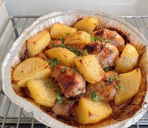 Фотография рецепта Простой быстрый ужин: картошка с курицей