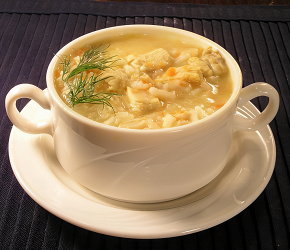 Фотография рецепта Куриный суп с рисом и укропом