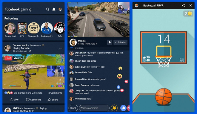 Facebook запустил приложение для игровых трансляций