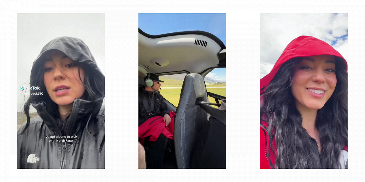 Блогерка промокла до нитки в куртке The North Face. Бренд прислал ей в ...