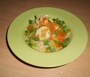 Фотография рецепта Куриные тефтели с булгуром и овощами