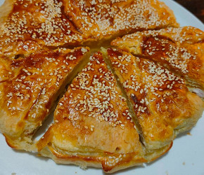 Фотография рецепта Пирог с курицей и баклажаном