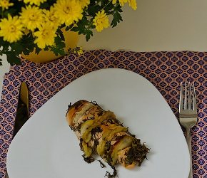 Фотография рецепта Курица, запеченная с яблоками