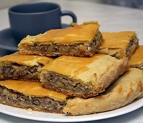 Фотография рецепта Пирог с сыром и мясом