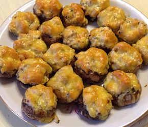 Фотография рецепта Шампиньоны фаршированные курицей и  сыром