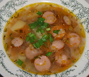 Фотография рецепта Суп с сосисками и макаронами