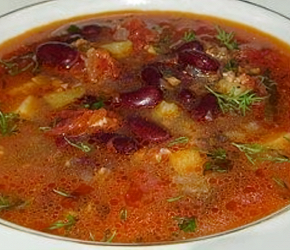 Фотография рецепта Фасолевый суп из куриной грудки