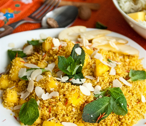 Фотография рецепта Кускус с манго, мятой и куркумой