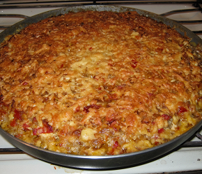 Фотография рецепта Овощное ассорти с мясом, рисом и сыром