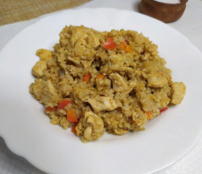 Фотография рецепта Пшеничная каша с курицей