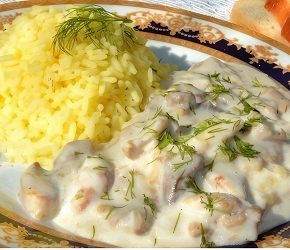 Фотография рецепта Курица в молочно-чесночном соусе с зеленью