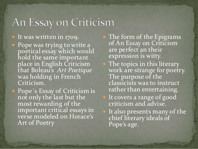 epigrams from an essay on criticism