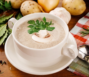 Фотография рецепта Сырный крем-суп с шампиньонами