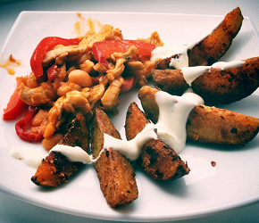 Фотография рецепта Картофель по-деревенски с фахитас (Мясо по-мексикански)