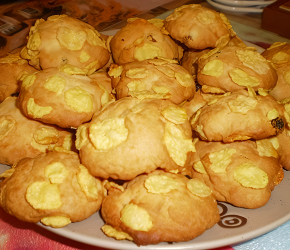 Фотография рецепта Печенье из кукурузной муки с изюмом «Пустынные розочки»