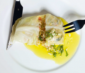 Фотография рецепта Голубцы с перловкой и морскими гадами