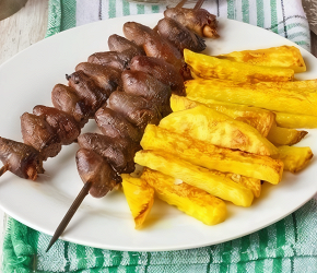 Фотография рецепта Шашлычки из куриных сердец