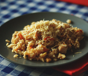 Фотография рецепта Ризотто с курицей, овощами и пармезаном