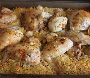 Фотография рецепта Ленивый тушеный рис с кукурузой