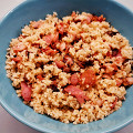 Фотография рецепта Кускус с беконом и вялеными томатами автор Лоскутова Марианна