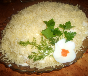 Фотография рецепта Грибной салат с курицей и красной фасолью