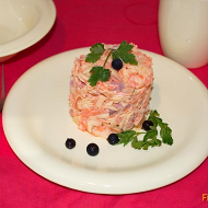 Салат с сыром и ветчиной «Николь»