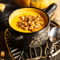 Фотография рецепта Крем-суп из тыквы с кукурузой автор Людмила Чумакова