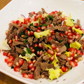 Фотография рецепта Салат из мяса с луком и зернами граната автор Оля Давыдова